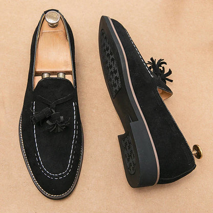 Women’s Suede Tassel Loafers | Slip-On Flat | Cushioned Insole Comforting