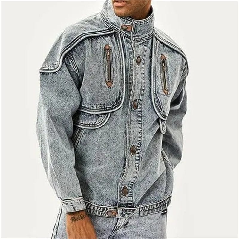 Vintage Acid-Wash Denim Jacket | Oversized Fit | Retro Streetwear Style