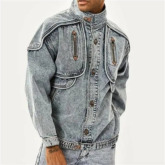 Vintage Acid-Wash Denim Jacket | Oversized Fit | Retro Streetwear Style
