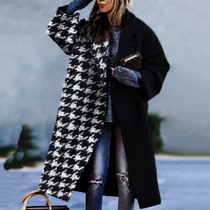 Oversized Wool-Blend Coat | Notched Collar | Bold Colours & Plaid Options