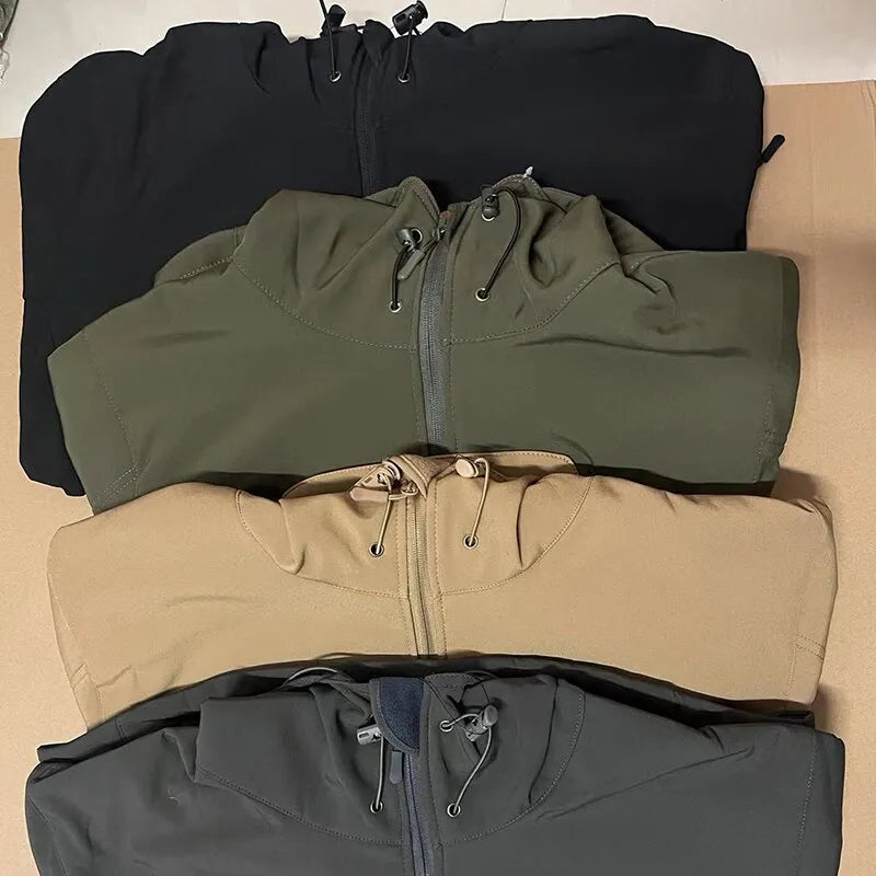 Men’s Softshell Zip Jacket | Adjustable Hood | Lightweight Transitional Outerwear