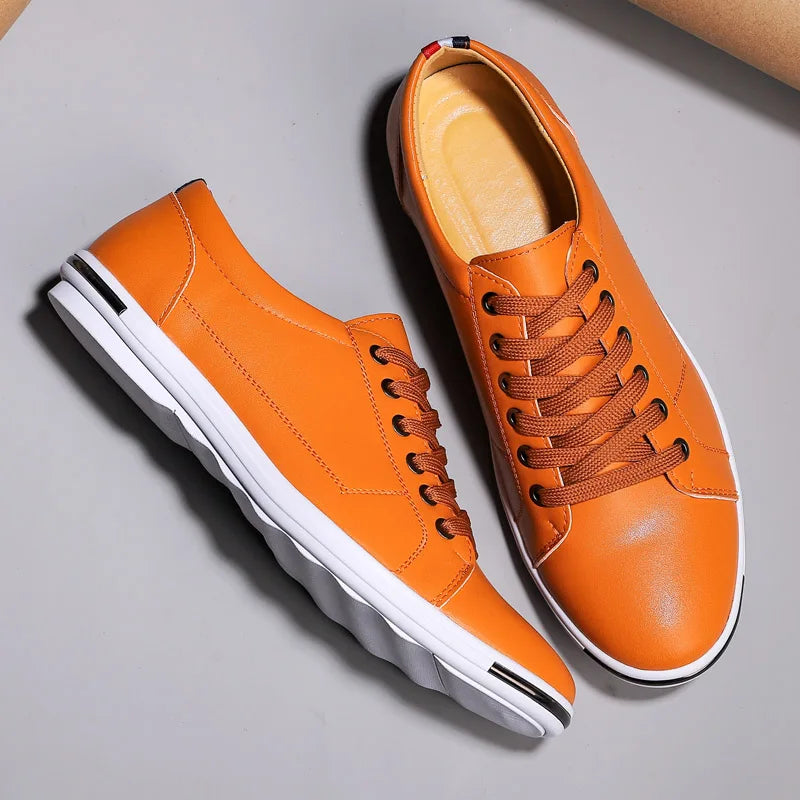 Men’s Sleek Low-Top Sneakers | Bold Street Style | PU Leather & Cushioned Sole