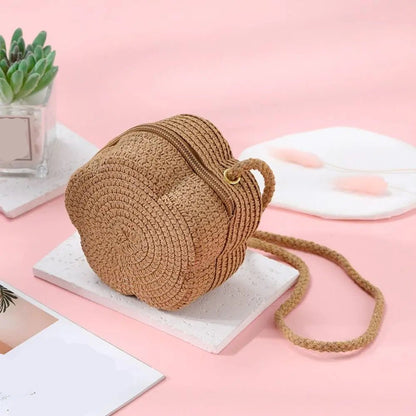 Flower Crossbody Bag | Woven Texture | Lightweight & Compact
