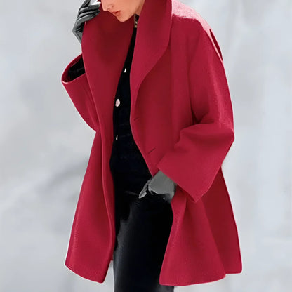Oversized Wool-Blend Coat | Wide Lapel | Minimalist Winter Outerwear