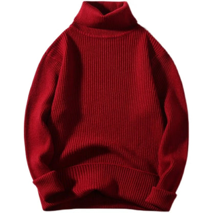 Men's Ribbed Turtleneck Sweater | Soft Knit Pullover | Minimalist Fall Layering Piece