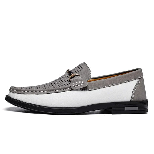 Men’s Two-Tone Moc Toe Loafers | Casual Slip-On | Contrast Detail Sole