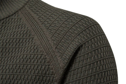 Waffle Knit Button Cardigan | Stand Collar with Chest Pocket Detail