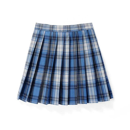 Pleated Plaid Mini Skirt | High Waist | Classic A-Line Silhouette