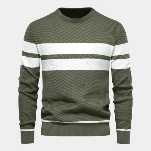 Striped Crewneck Sweater | Classic Design | Lightweight Knit | Men's Casual