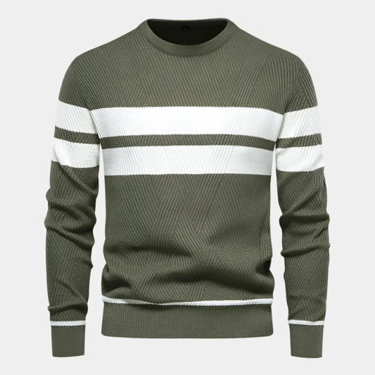 Striped Crewneck Sweater | Classic Design | Lightweight Knit | Men's Casual