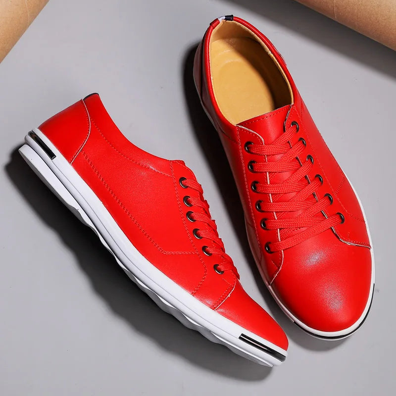 Men’s Sleek Low-Top Sneakers | Bold Street Style | PU Leather & Cushioned Sole