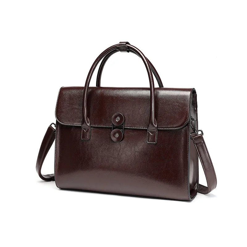 Work Tote Bag | Glossy Vegan Leather with Laptop Sleeve