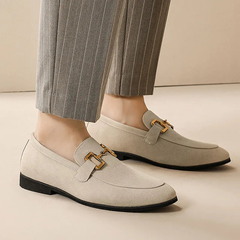 Men's Suede Loafers | Horsebit Detail | Slip-On Dress Shoe