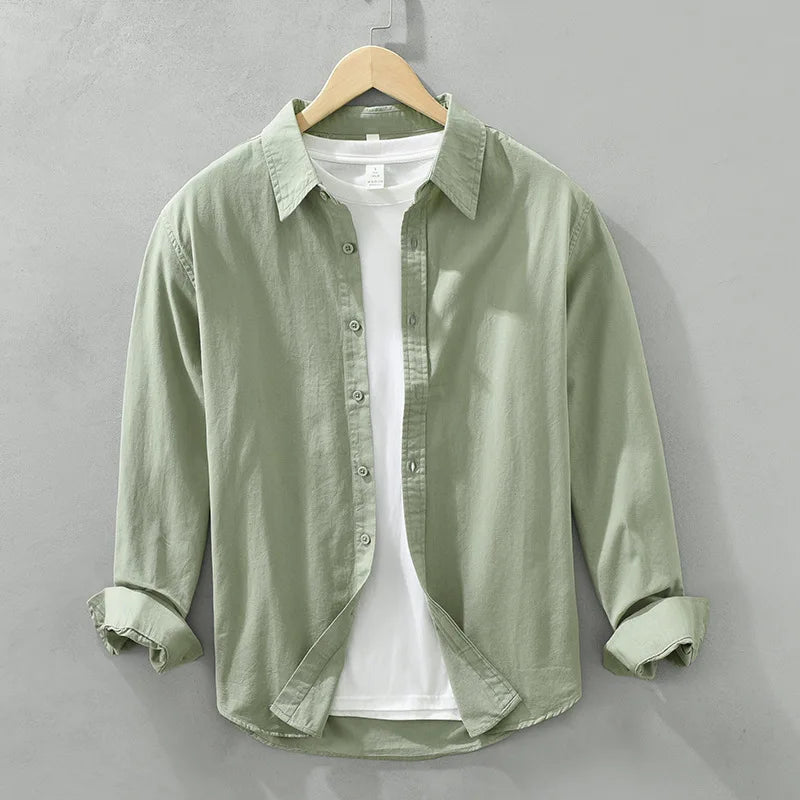 Men’s Lightweight Cotton Shirt | Casual Button-Up with Washed Finish | Everyday Layering Essential