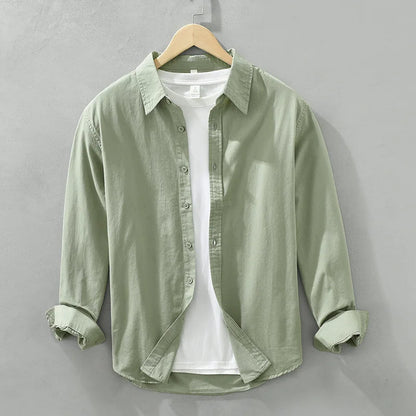 Men’s Lightweight Cotton Shirt | Casual Button-Up with Washed Finish | Everyday Layering Essential