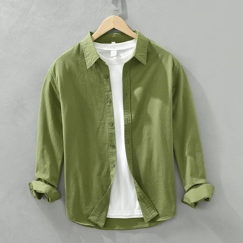 Men’s Lightweight Cotton Shirt | Casual Button-Up with Washed Finish | Everyday Layering Essential