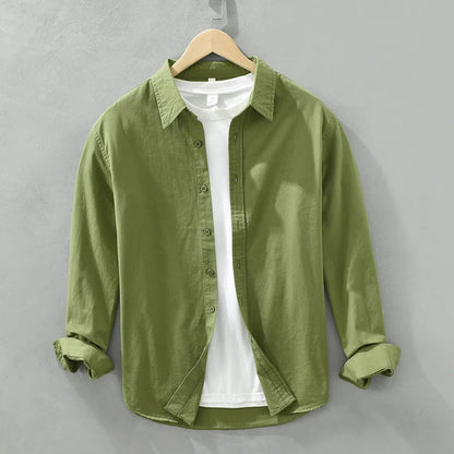 Men’s Lightweight Cotton Shirt | Casual Button-Up with Washed Finish | Everyday Layering Essential