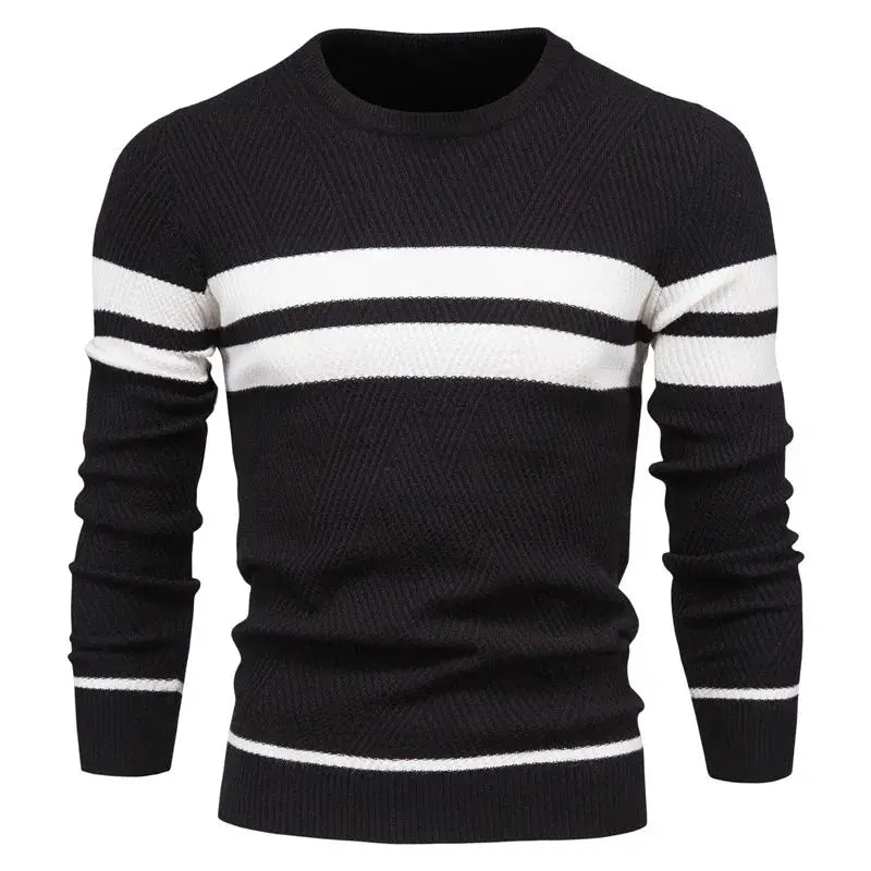 Striped Crewneck Sweater | Classic Design | Lightweight Knit | Men's Casual