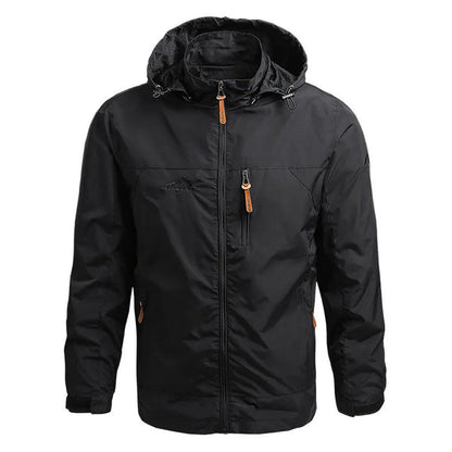 Men's Waterproof Hooded Jacket | Lightweight Shell | Windproof Design | Outdoor Essentials