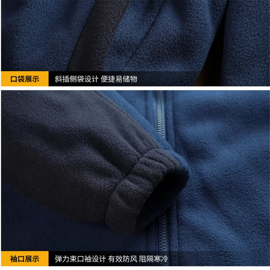 Men’s Sherpa Fleece Zip Jacket | Contrast Panels | Midweight Fall Layer