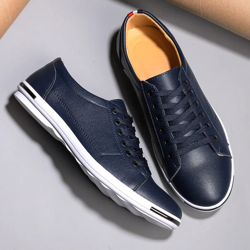 Men’s Sleek Low-Top Sneakers | Bold Street Style | PU Leather & Cushioned Sole