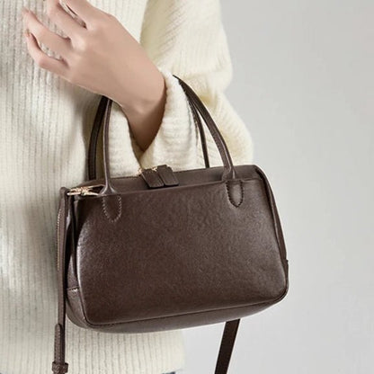 Mini Box Satchel | Vegan Leather Crossbody with Top Handles