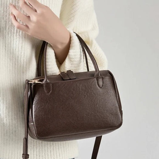 Mini Box Satchel | Vegan Leather Crossbody with Top Handles