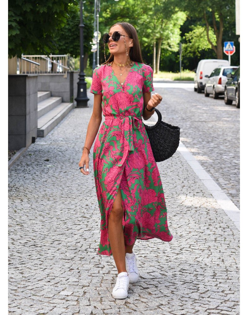 Floral Wrap Dress | Vibrant Print | Lightweight Elegance