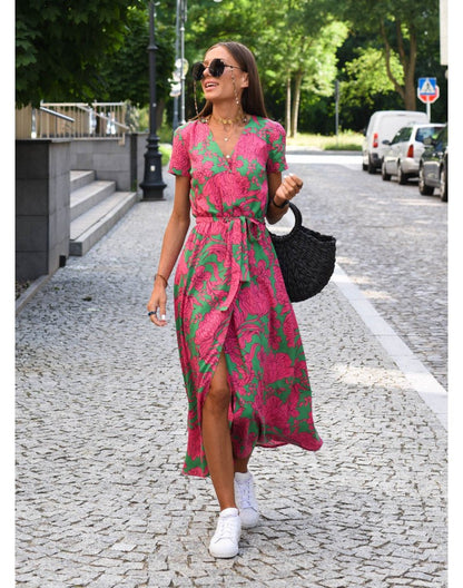 Floral Wrap Dress | Vibrant Print | Lightweight Elegance