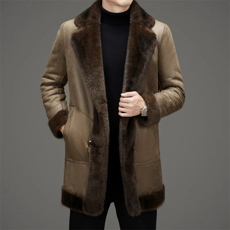 Men’s Faux Fur Overcoat | Longline Plush Jacket | Winter Street Style Layer