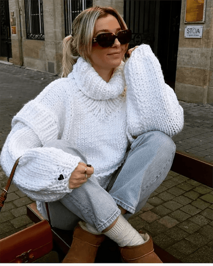 Oversized Knit Sweater Dress | Chunky Acrylic Knit | Versatile Winter Style