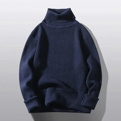 Men's Ribbed Turtleneck Sweater | Soft Knit Pullover | Minimalist Fall Layering Piece