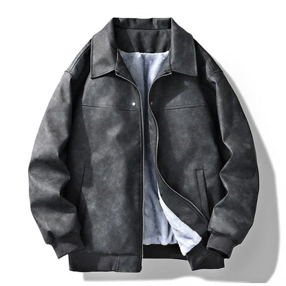 Men's Faux Suede Bomber Jacket | Relaxed Fit Streetwear Layer | Soft Lined Zip-Up