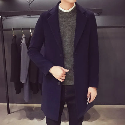 Men’s Tailored Wool-Blend Overcoat | Single-Breasted Classic | Cold-Weather Dress Layer