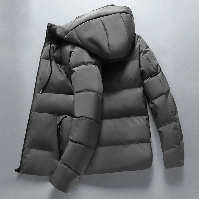 Men's Hooded Puffer Jacket | Windproof Quilted Outerwear | Insulated Winter Essential