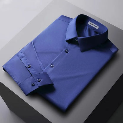 Men’s Slim Fit Dress Shirt | Wrinkle-Resistant Cotton Blend | Modern Button-Up