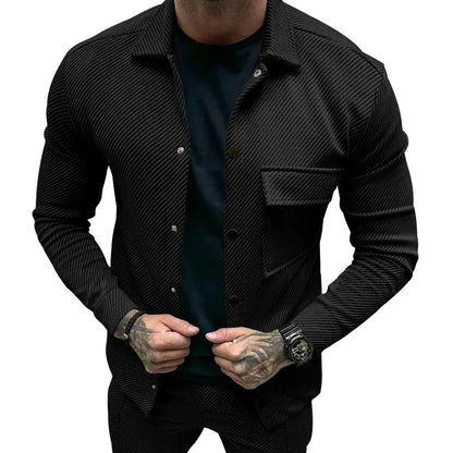 Men’s Knit Shirt Jacket | Lightweight Button-Up | Casual Streetwear Staple