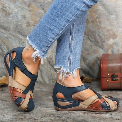 Comfort Wedge Sandals | Arch Support Design | Closed Heel with Cut-Out Straps