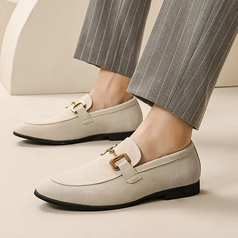 Men's Suede Loafers | Horsebit Detail | Slip-On Dress Shoe