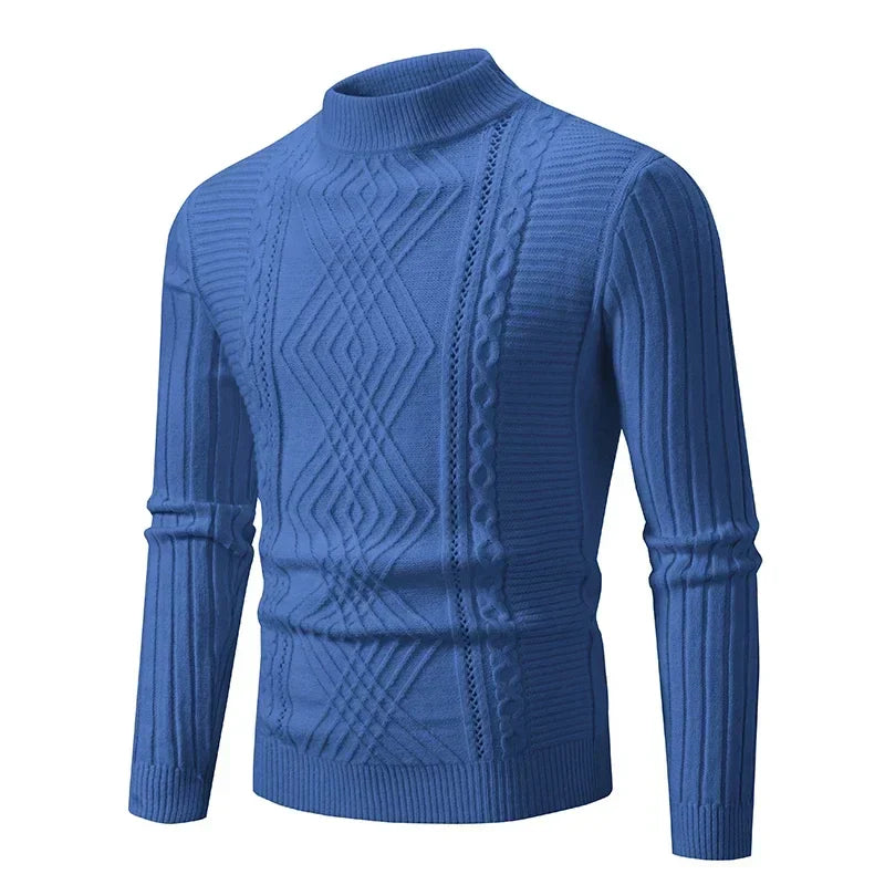 Cable Knit Turtleneck Sweater | Slim Fit with Textured Stitching
