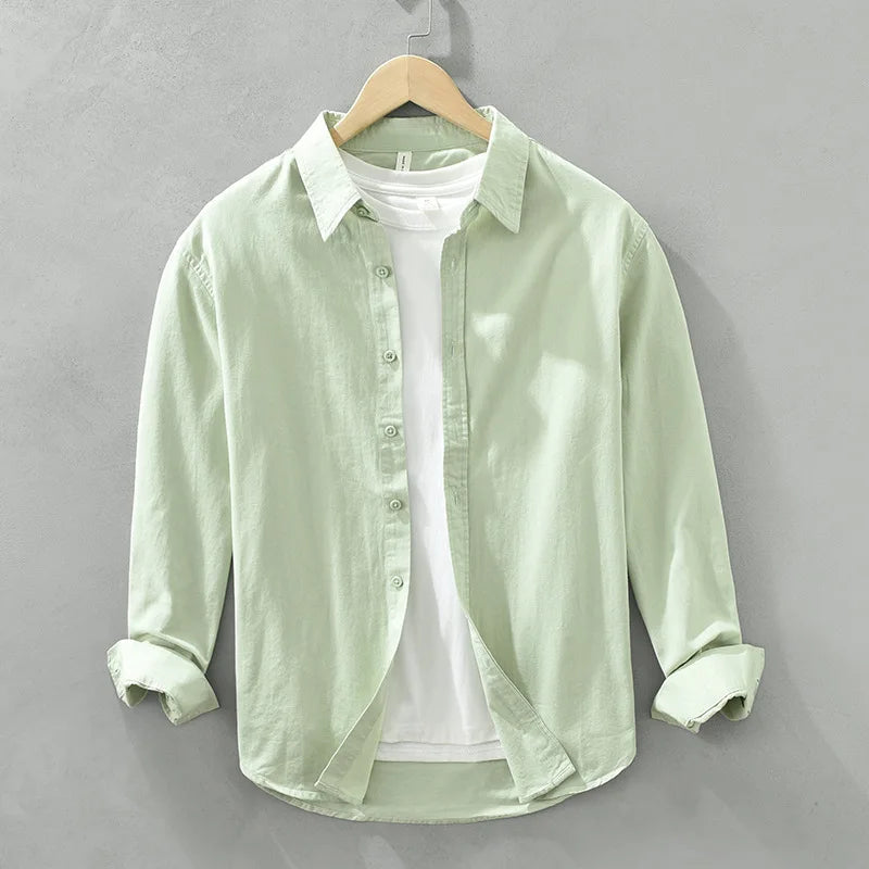 Men’s Lightweight Cotton Shirt | Casual Button-Up with Washed Finish | Everyday Layering Essential