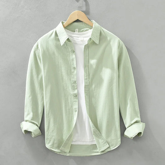 Men’s Lightweight Cotton Shirt | Casual Button-Up with Washed Finish | Everyday Layering Essential