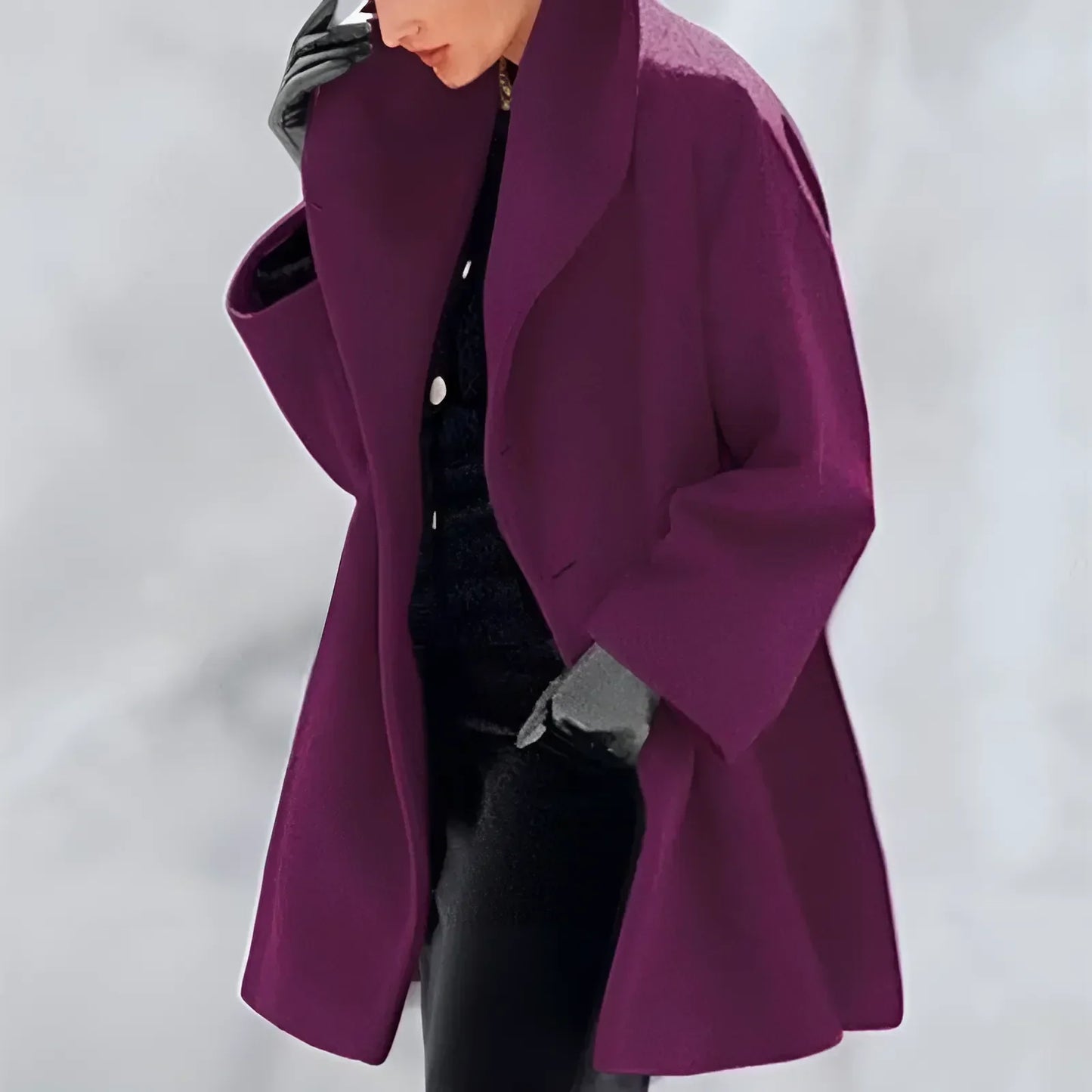 Oversized Wool-Blend Coat | Wide Lapel | Minimalist Winter Outerwear
