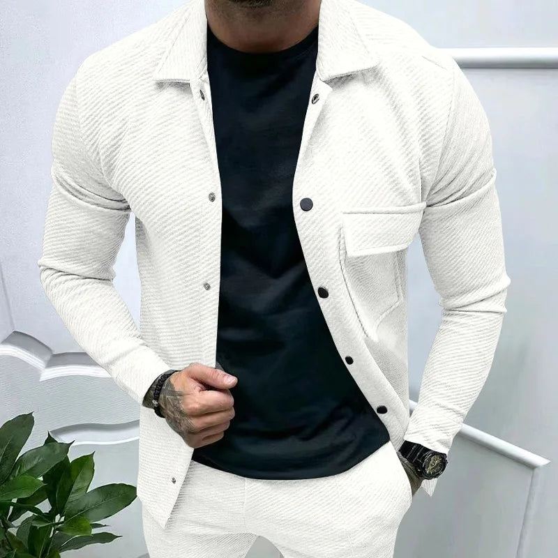 Men’s Knit Shirt Jacket | Lightweight Button-Up | Casual Streetwear Staple