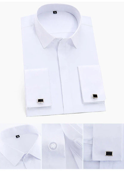 Men’s Formal Dress Shirt with Cufflinks | Slim Fit | Long Sleeve Business Shirt