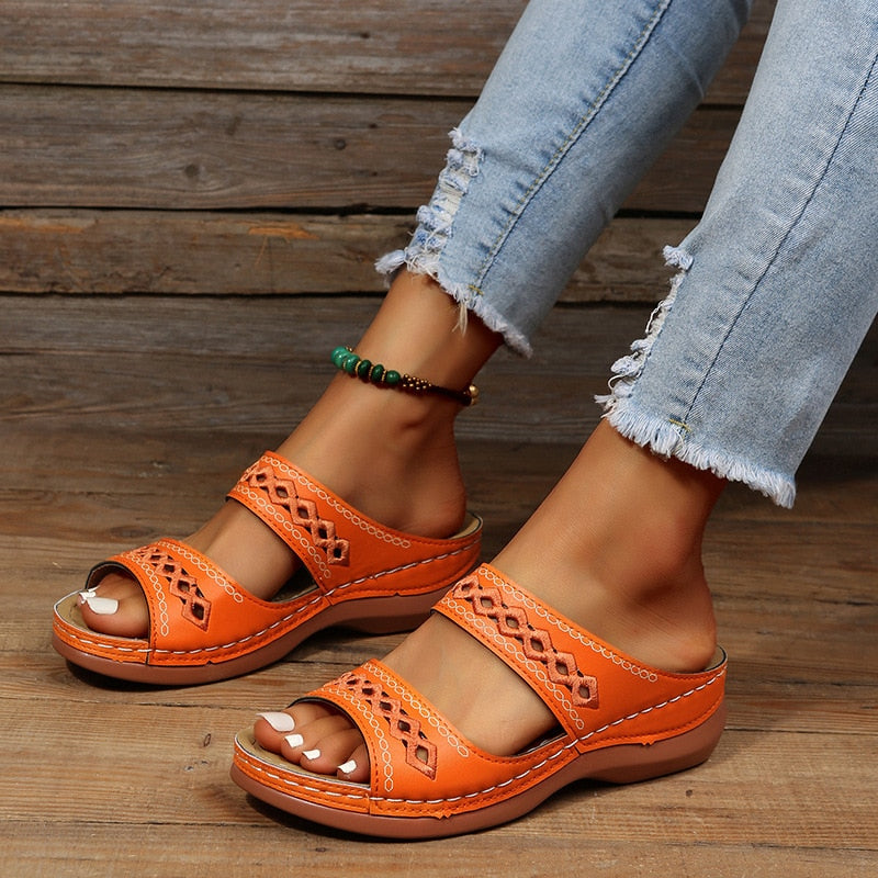 Women's Comfortable Slip-On Sandals | Lightweight Summer Slides | Cushioned Walking Sandals