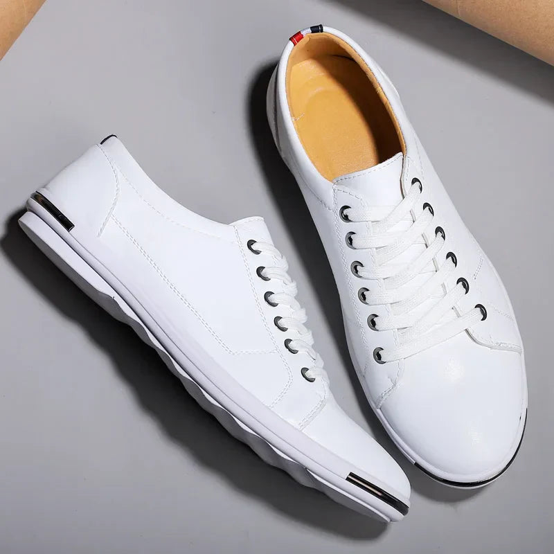 Men’s Sleek Low-Top Sneakers | Bold Street Style | PU Leather & Cushioned Sole