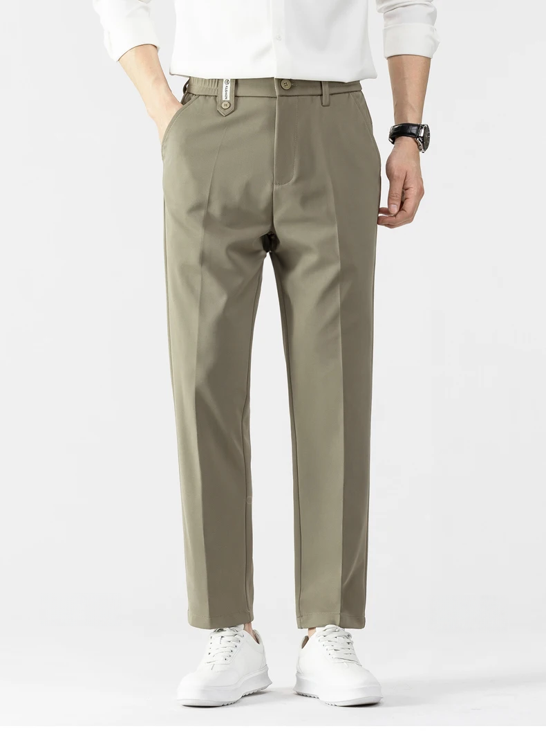 Slim Fit Trousers | Stretch Waist with Tapered Leg