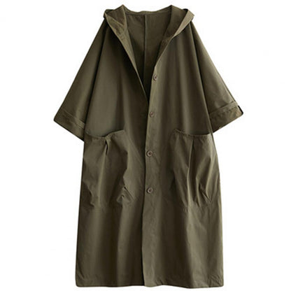Oversized Hooded Coat | Relaxed Fit | Lightweight Cotton Blend | Casual Layer