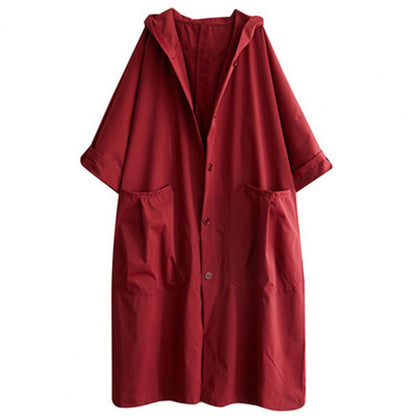 Oversized Hooded Coat | Relaxed Fit | Lightweight Cotton Blend | Casual Layer